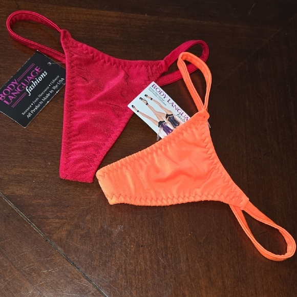 (J29) Red and Orange Bikini Bottoms - Picture 1 of 3